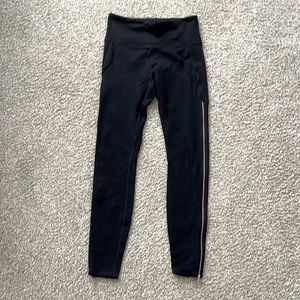 Athleta Rose Gold Zip-Up Leggings